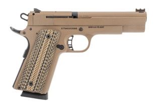 Rock Island XT22 22 magnum 1911 pistol features a flat dark earth finish